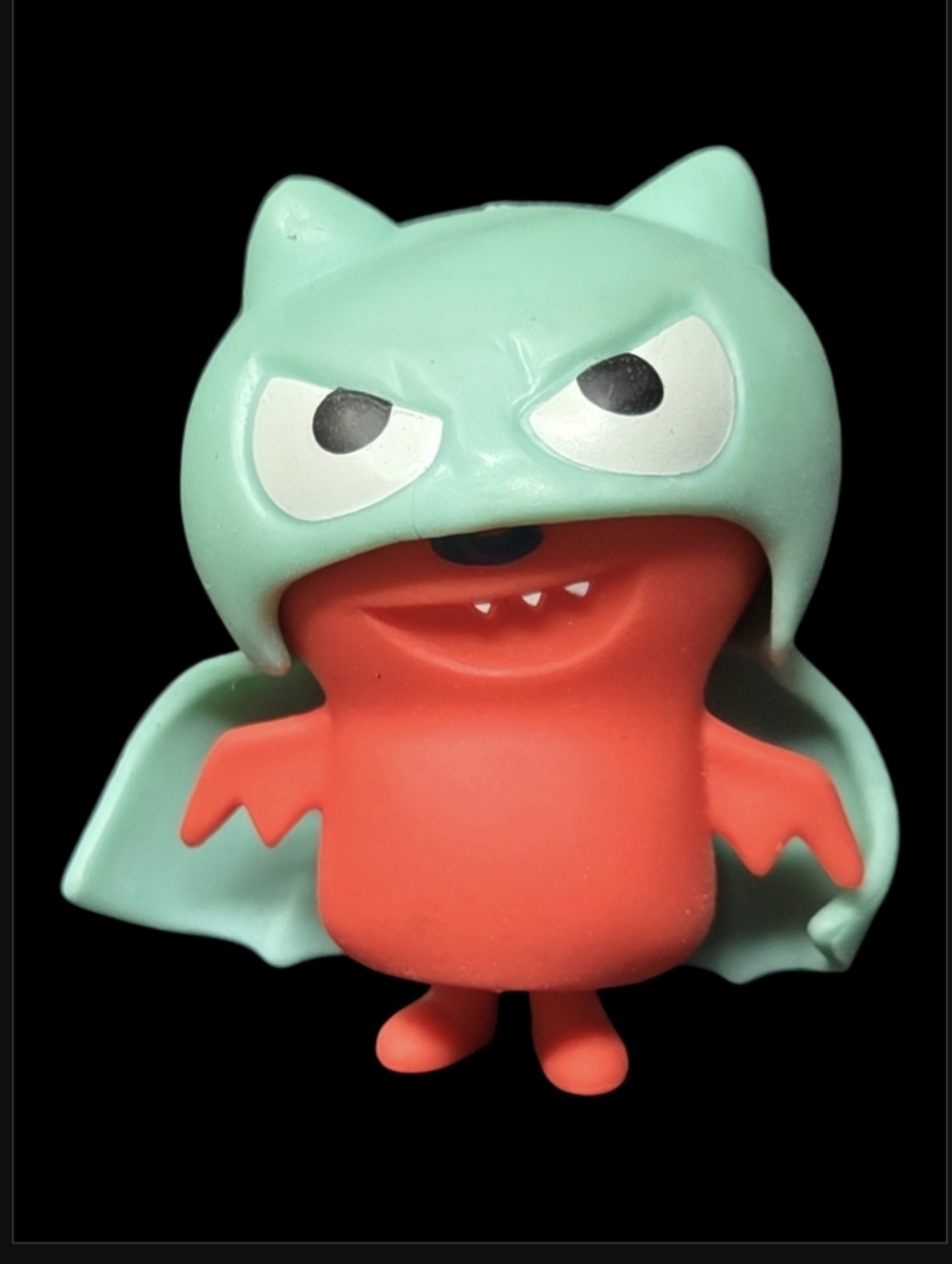 2018 Hasbro Ugly Dolls "Super Lucky Bat" Red and Mint Green Bat-Costumed Figure